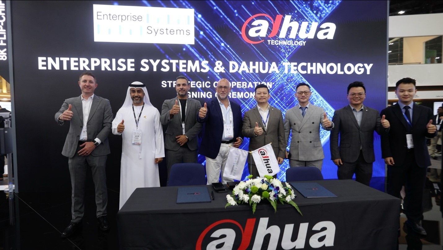 Top management of Dahua MENA and Enterprise Systems Distribution after signing strategic partnership at GITEX Global 2024 @DahuaMENA